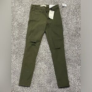 Gap 1969 Indigo Easy Leggings Womens High Stretch Ripped Knee Jeans 26 R NWT